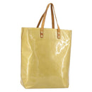 LOUIS VUITTON Monogram Vernis Reade MM Hand Bag Beige M91141 LV Auth ti3516-1