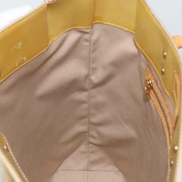 LOUIS VUITTON Monogram Vernis Reade MM Hand Bag Beige M91141 LV Auth ti3516