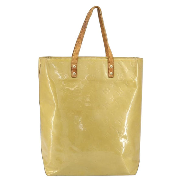 LOUIS VUITTON Monogram Vernis Reade MM Hand Bag Beige M91141 LV Auth ti3516