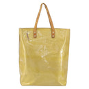 LOUIS VUITTON Monogram Vernis Reade MM Hand Bag Beige M91141 LV Auth ti3516-2