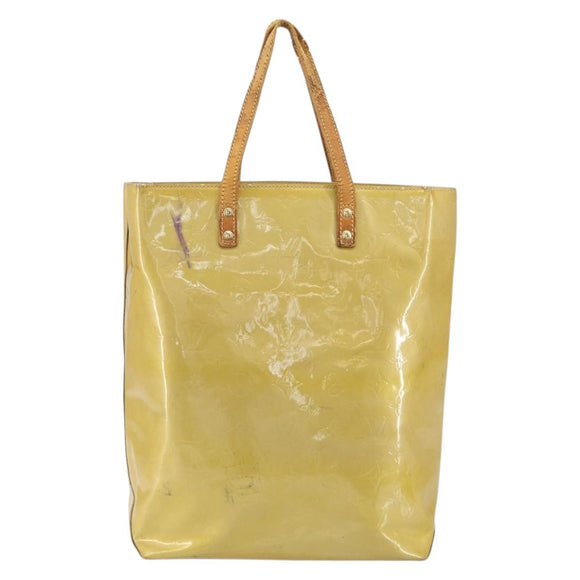 LOUIS VUITTON Monogram Vernis Reade MM Hand Bag Beige M91141 LV Auth ti3516