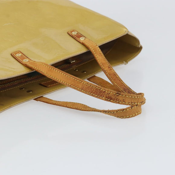 LOUIS VUITTON Monogram Vernis Reade MM Hand Bag Beige M91141 LV Auth ti3516
