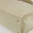 BALLY Quilted Hand Bag Leather White Gold Auth ti3520-12