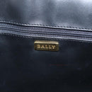 BALLY Quilted Hand Bag Leather White Gold Auth ti3520-15