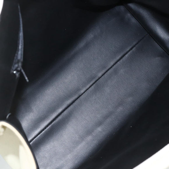 BALLY Quilted Hand Bag Leather White Gold Auth ti3520