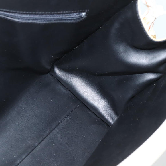 BALLY Quilted Hand Bag Leather White Gold Auth ti3520