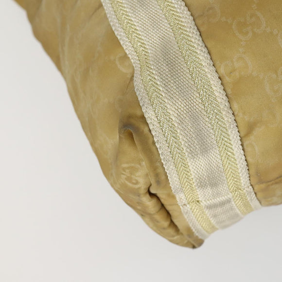 GUCCI GG Canvas Hand Bag Nylon Beige 189669 Auth ti3521