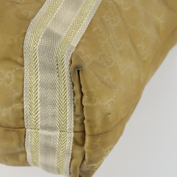 GUCCI GG Canvas Hand Bag Nylon Beige 189669 Auth ti3521