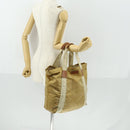 GUCCI GG Canvas Hand Bag Nylon Beige 189669 Auth ti3521-20