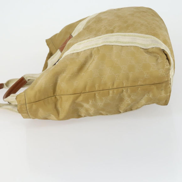 GUCCI GG Canvas Hand Bag Nylon Beige 189669 Auth ti3521