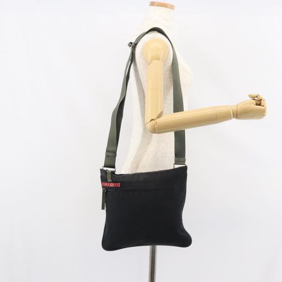 PRADA Sports Shoulder Bag Nylon Black Silver Auth ti3522
