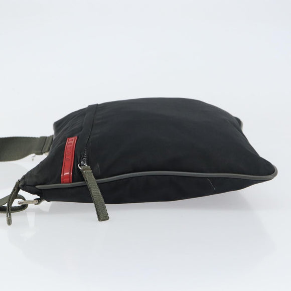 PRADA Sports Shoulder Bag Nylon Black Silver Auth ti3522