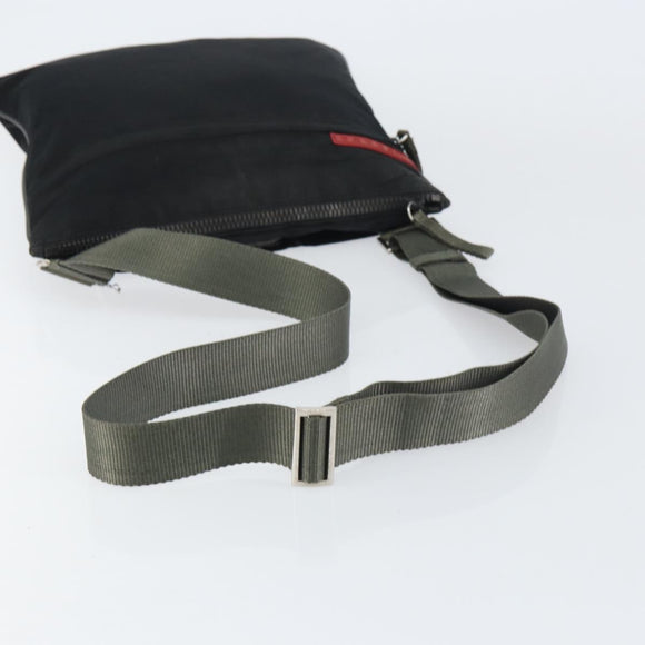 PRADA Sports Shoulder Bag Nylon Black Silver Auth ti3522