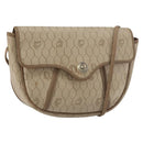 Christian Dior Honeycomb Canvas Shoulder Bag PVC Beige Gold Auth ti3528-1