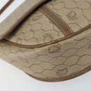 Christian Dior Honeycomb Canvas Shoulder Bag PVC Beige Gold Auth ti3528-11