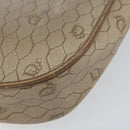 Christian Dior Honeycomb Canvas Shoulder Bag PVC Beige Gold Auth ti3528-12