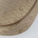 Christian Dior Honeycomb Canvas Shoulder Bag PVC Beige Gold Auth ti3528-13