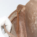 Christian Dior Honeycomb Canvas Shoulder Bag PVC Beige Gold Auth ti3528-19