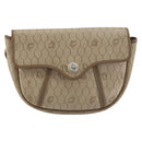 Christian Dior Honeycomb Canvas Shoulder Bag PVC Beige Gold Auth ti3528-2