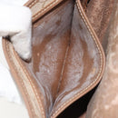 Christian Dior Honeycomb Canvas Shoulder Bag PVC Beige Gold Auth ti3528-20