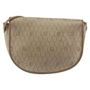 Christian Dior Honeycomb Canvas Shoulder Bag PVC Beige Gold Auth ti3528-3