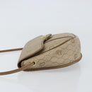 Christian Dior Honeycomb Canvas Shoulder Bag PVC Beige Gold Auth ti3528-5