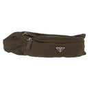 PRADA Waist bag Nylon Khaki Silver Auth ti3529-1