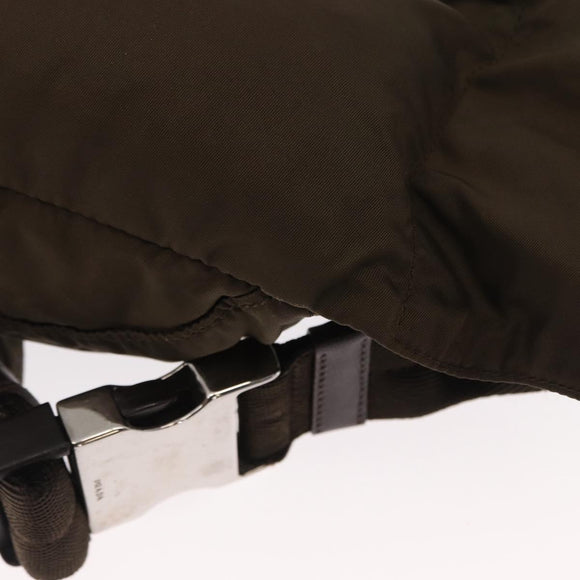 PRADA Waist bag Nylon Khaki Silver Auth ti3529