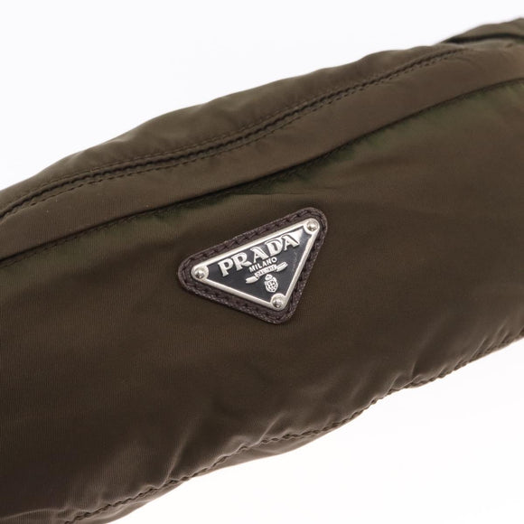 PRADA Waist bag Nylon Khaki Silver Auth ti3529