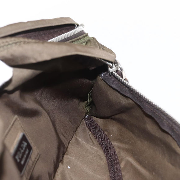 PRADA Waist bag Nylon Khaki Silver Auth ti3529