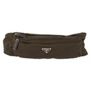 PRADA Waist bag Nylon Khaki Silver Auth ti3529-13