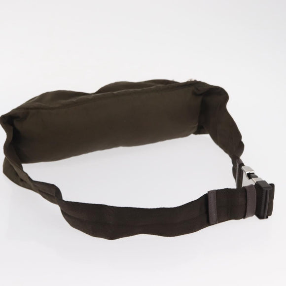 PRADA Waist bag Nylon Khaki Silver Auth ti3529