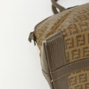 FENDI Zucchino Canvas Hand Bag Coated Canvas Vintage Brown Auth ti3530-15