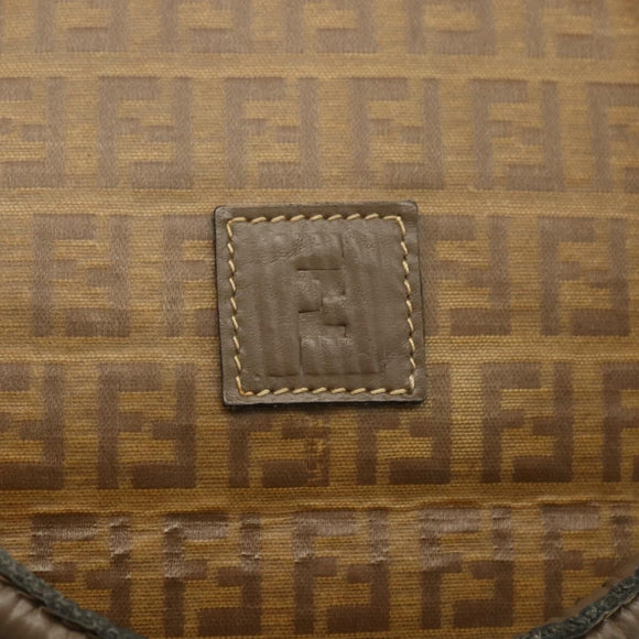 FENDI Zucchino Canvas Hand Bag Coated Canvas Vintage Brown Auth ti3530