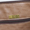 FENDI Zucchino Canvas Hand Bag Coated Canvas Vintage Brown Auth ti3530-19