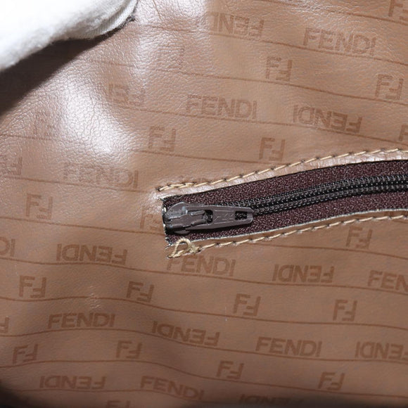 FENDI Zucchino Canvas Hand Bag Coated Canvas Vintage Brown Auth ti3530