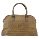 FENDI Zucchino Canvas Hand Bag Coated Canvas Vintage Brown Auth ti3530-13