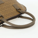 FENDI Zucchino Canvas Hand Bag Coated Canvas Vintage Brown Auth ti3530-7