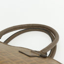 FENDI Zucchino Canvas Hand Bag Coated Canvas Vintage Brown Auth ti3530-14