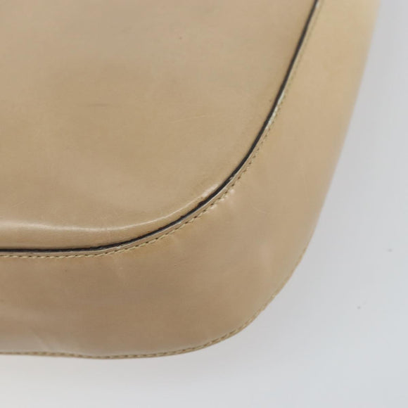 PRADA Shoulder Bag Patent leather Beige Auth ti3531