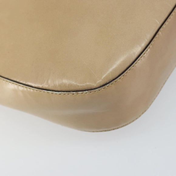 PRADA Shoulder Bag Patent leather Beige Auth ti3531