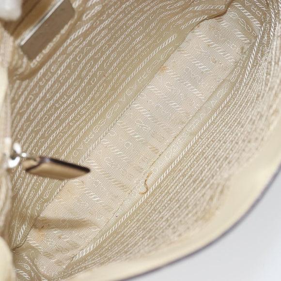 PRADA Shoulder Bag Patent leather Beige Auth ti3531
