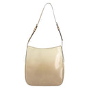 PRADA Shoulder Bag Patent leather Beige Auth ti3531-2