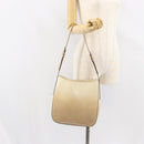 PRADA Shoulder Bag Patent leather Beige Auth ti3531-21