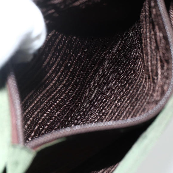 PRADA Shoulder Bag Nylon Khaki Silver Auth ti3532