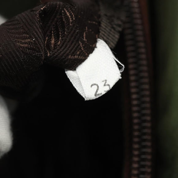 PRADA Shoulder Bag Nylon Khaki Silver Auth ti3532