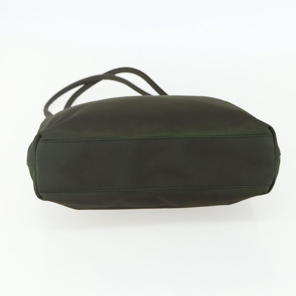PRADA Shoulder Bag Nylon Khaki Silver Auth ti3532