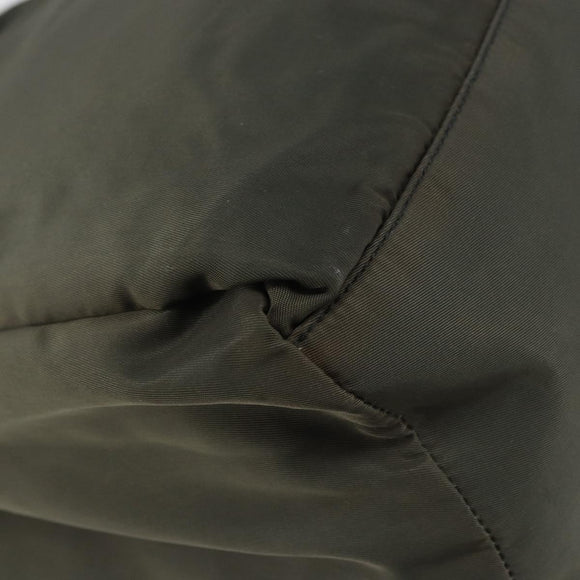 PRADA Hand Bag Nylon Khaki Silver Auth ti3533