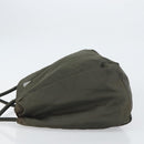 PRADA Hand Bag Nylon Khaki Silver Auth ti3533-4