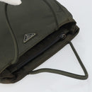 PRADA Hand Bag Nylon Khaki Silver Auth ti3533-6
